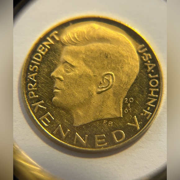 **RARE** 1963 German John F Kennedy 900 21k Proof Gold Medals / Coins {Lot Of 2} - Picture 10 of 14